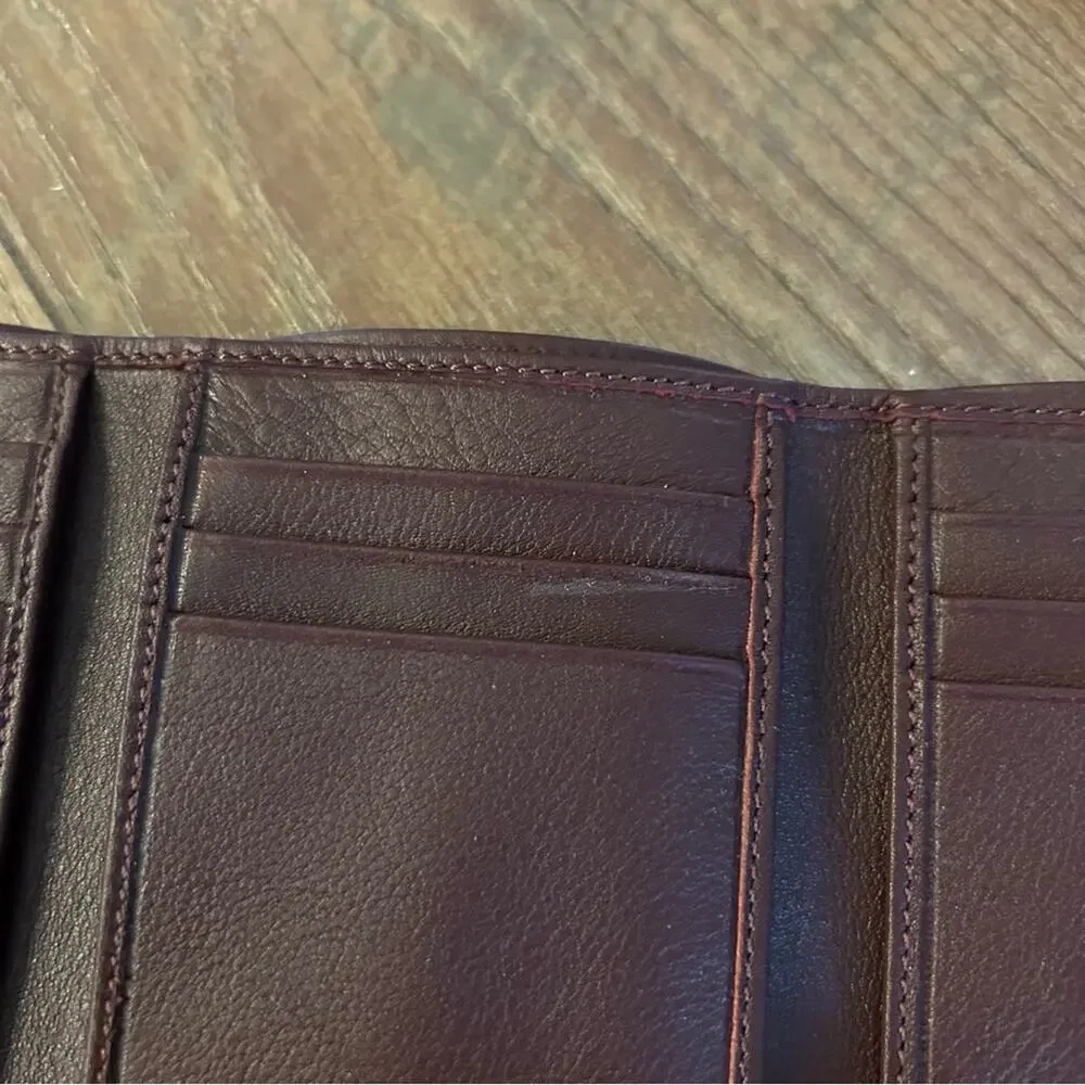 Pierotucci Italian Trifold Leather Wallet Brown